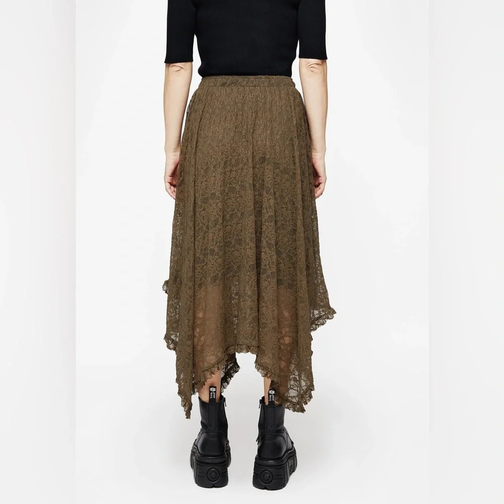 Disturbia Myrtle Floral Lace Handkerchief Hem Midi Skirt US 16 / UK 20 - Picture 4 of 8